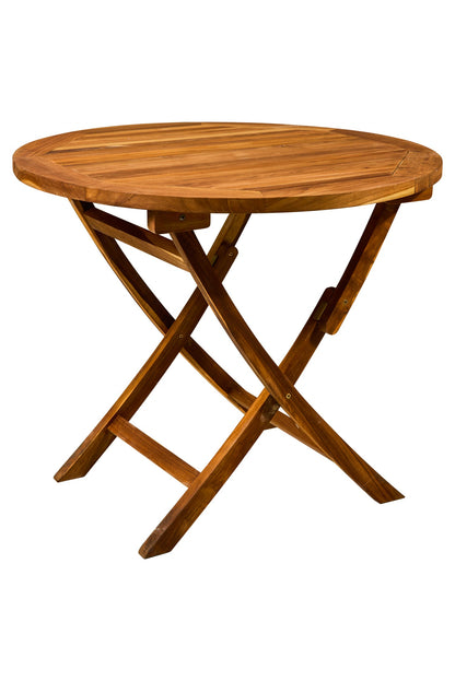Cabrera - Tavolo Rotondo Pieghevole in Teak Marrone