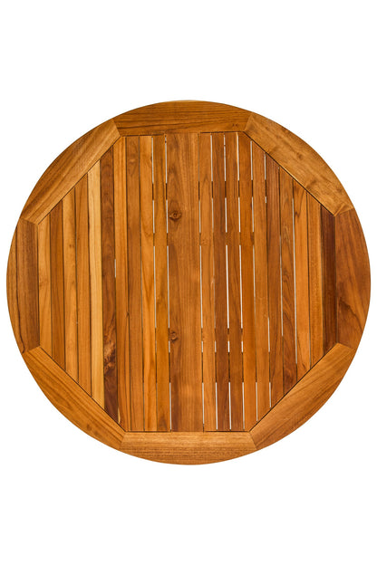 Cabrera - Tavolo Rotondo Pieghevole in Teak Marrone