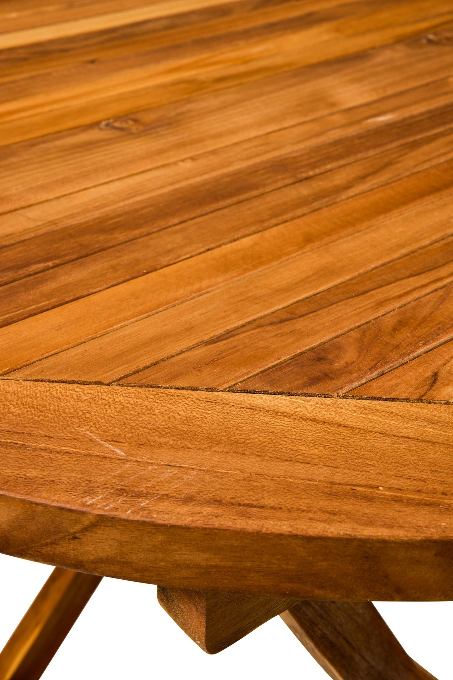 Cabrera - Tavolo Rotondo Pieghevole in Teak Marrone