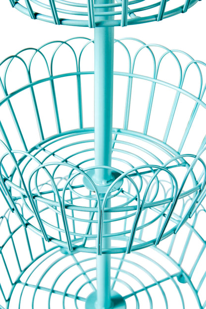 Amichevole - Porta Frutta 3 Piani Turchese