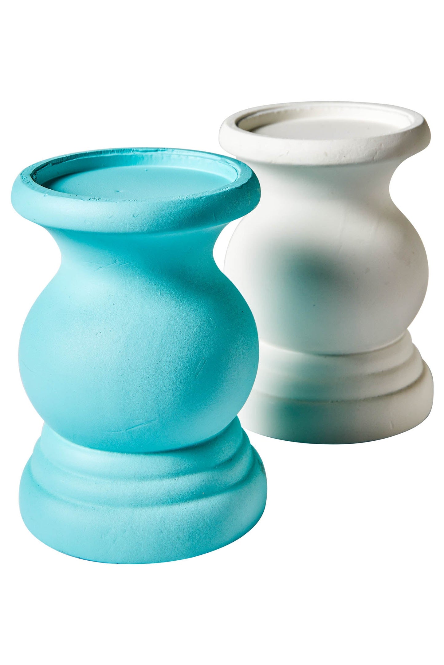 Amichevole - Porta Candele Tornito Bianco