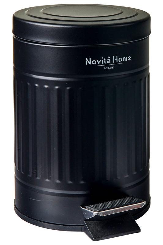 Daily Trash - Pattumiera Nera Opaca 5 L Rotonda In Metallo Soft Close