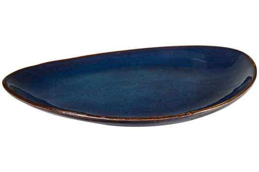 Ocean - Piatto Triangolare in Ceramica Blu