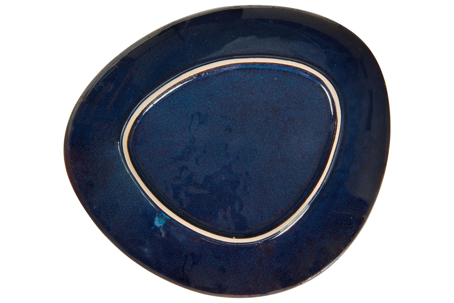 Ocean - Piatto Triangolare in Ceramica Blu