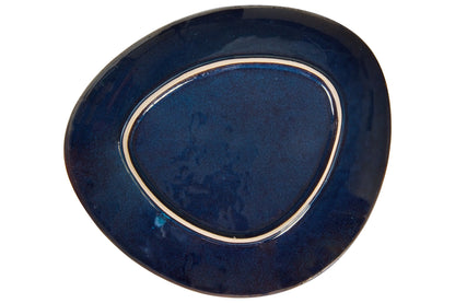 Ocean - Piatto Triangolare in Ceramica Blu