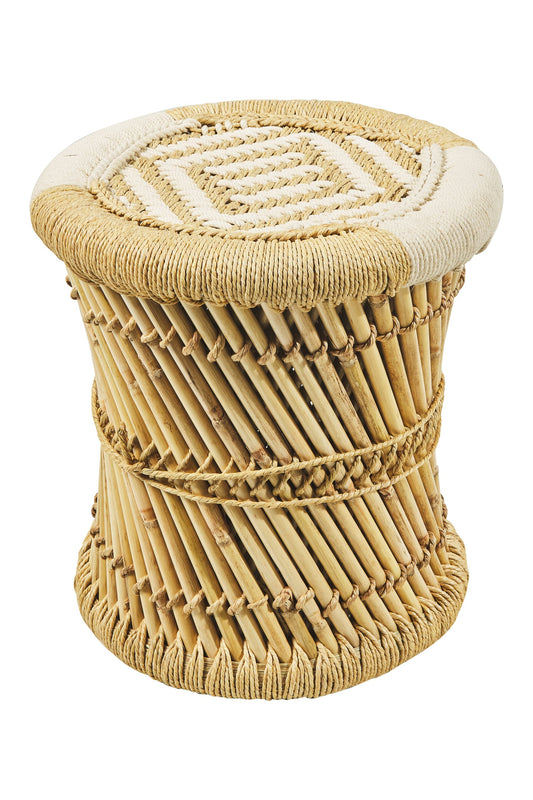 Jambe - Sgabello Tondo Intreccio Corda Colore Naturale