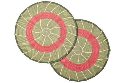 Stromboli - Set Tovaglietta 1/2 Verde E Corallo