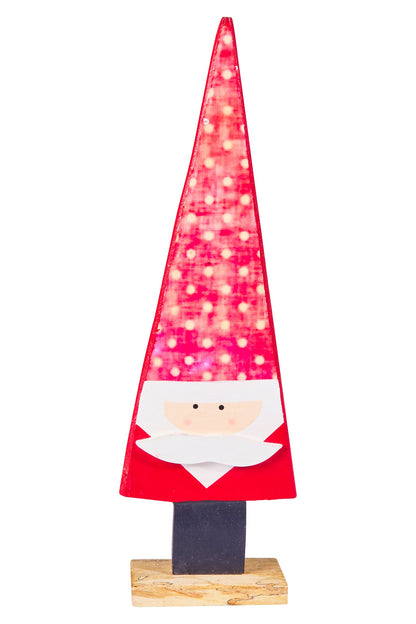 Natale - Albero Decor Babbo Natale in Legno di Mango