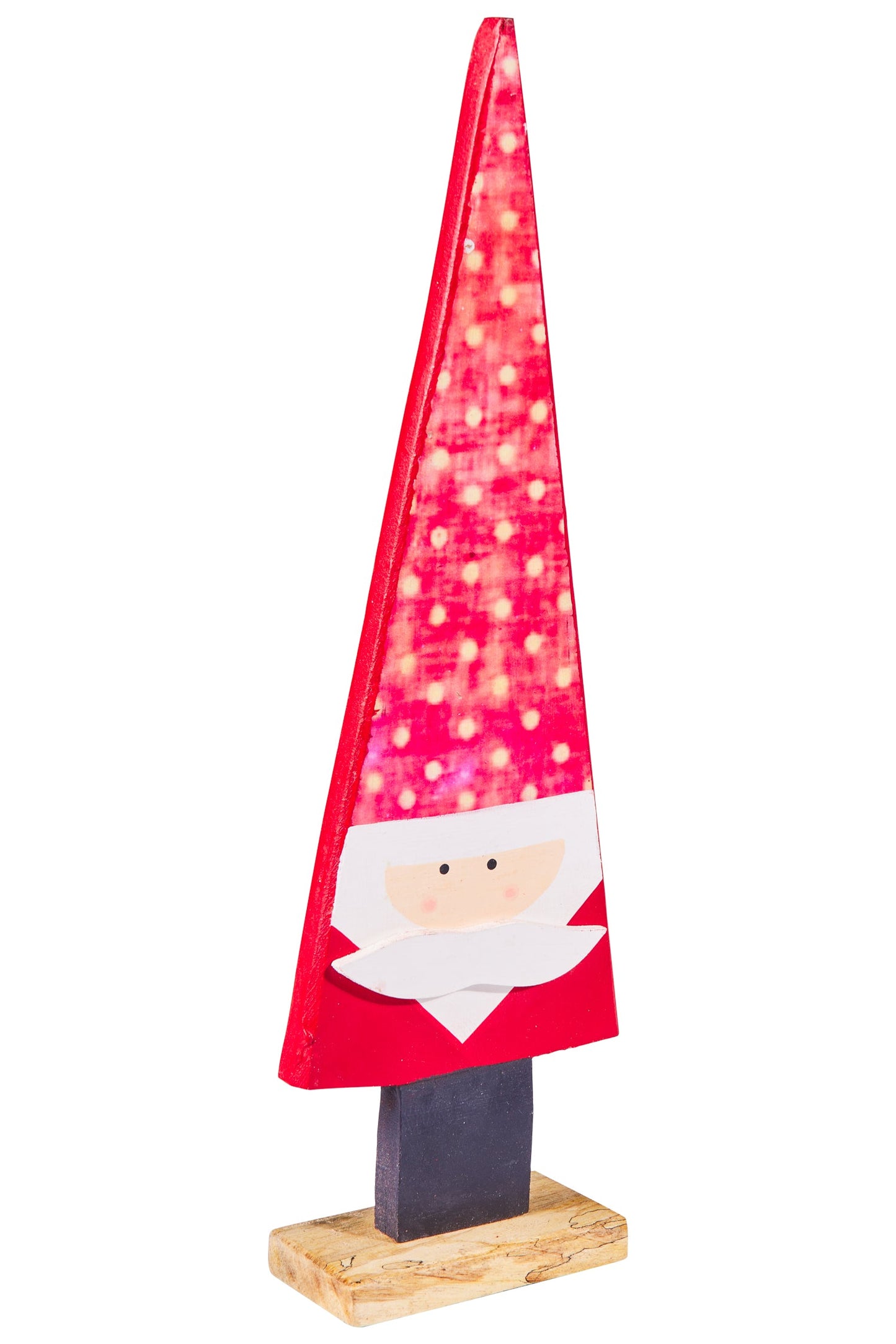 Natale - Albero Decor Babbo Natale in Legno di Mango