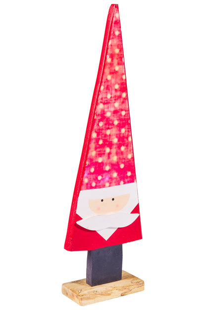 Natale - Albero Decor Babbo Natale in Legno di Mango