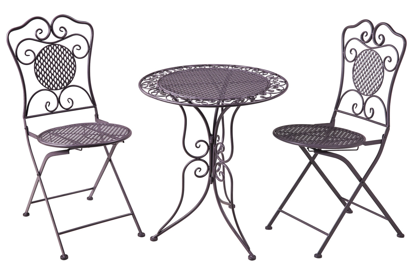 Isabelle - Set 1/3 Tavolo Con Due Sedie Grigio