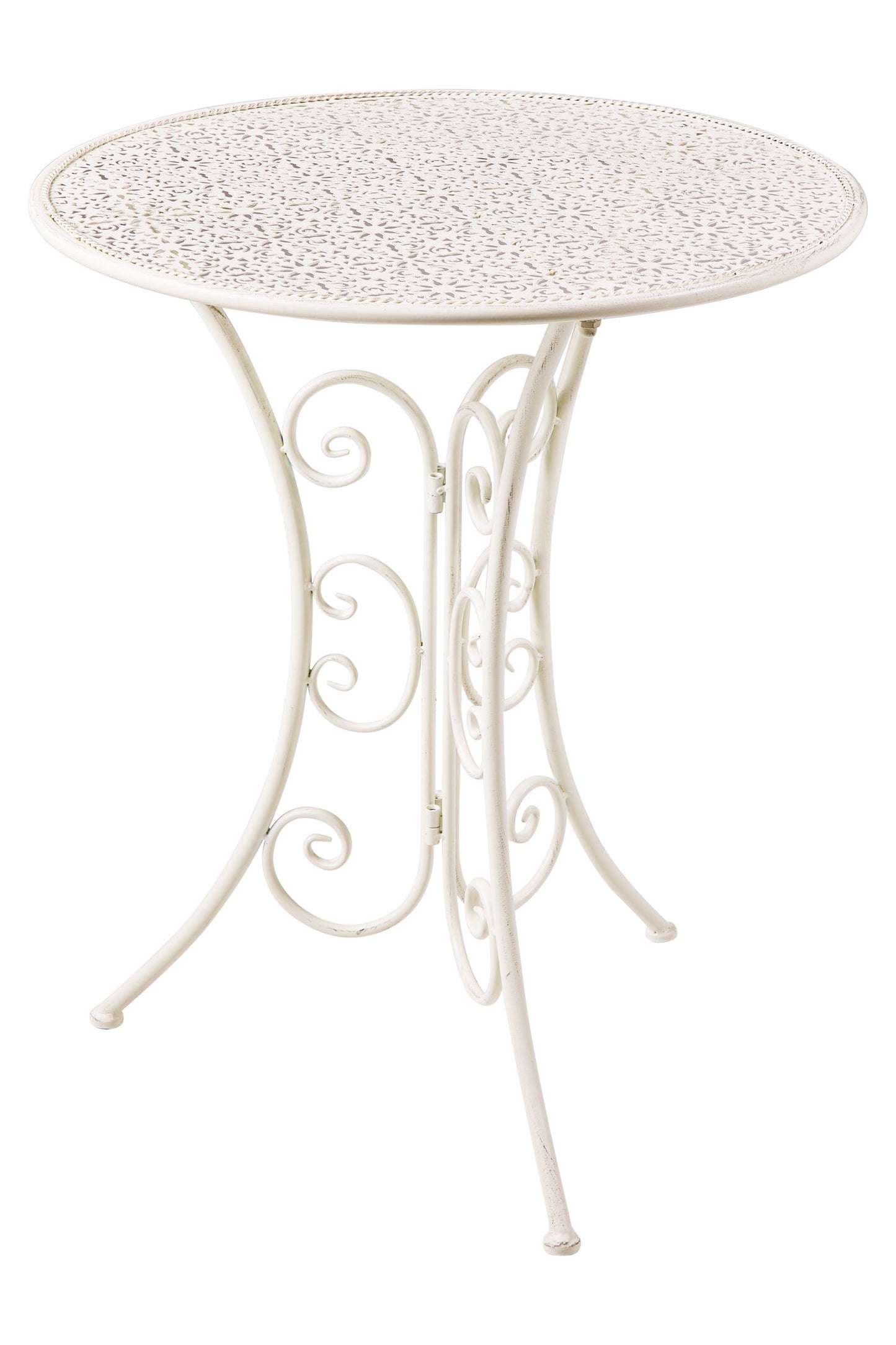 Isabelle - Set 1/3 Tavolo Con Due Sedie Bianco Anticato