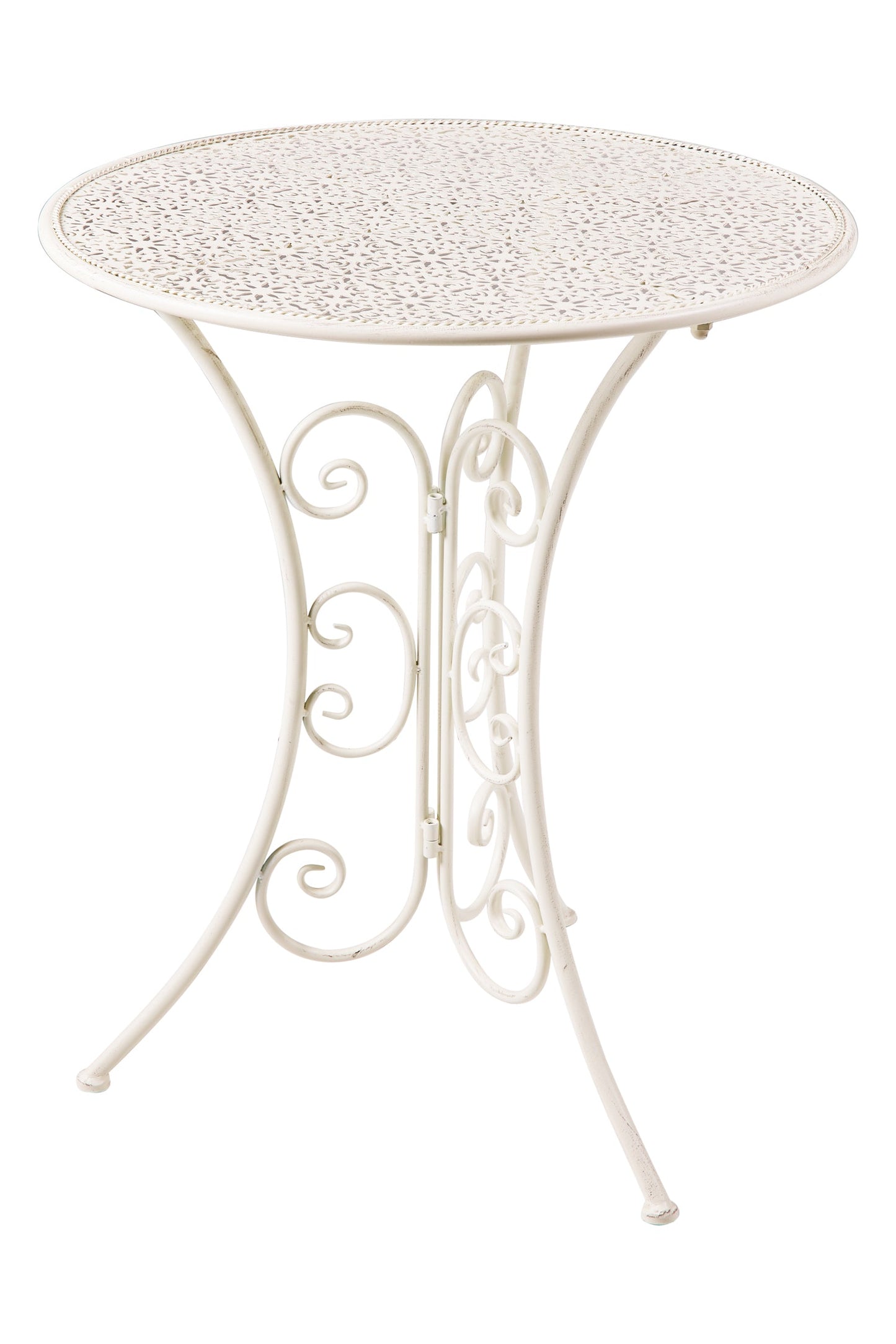 Isabelle - Set 1/3 Tavolo Con Due Sedie Bianco Anticato