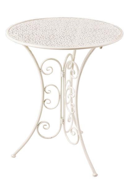 Isabelle - Set 1/3 Tavolo Con Due Sedie Bianco Anticato