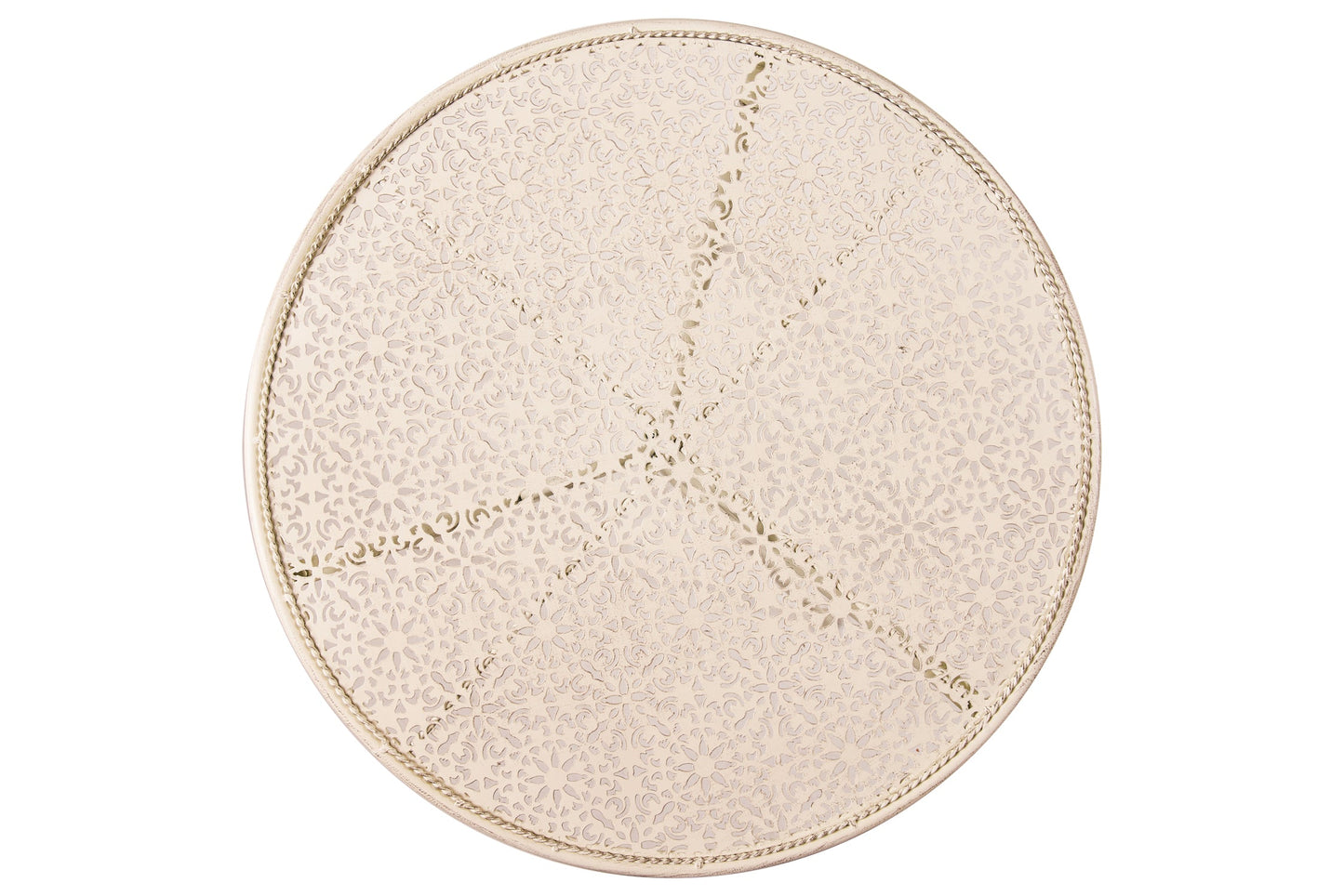 Isabelle - Set 1/3 Tavolo Con Due Sedie Bianco Anticato