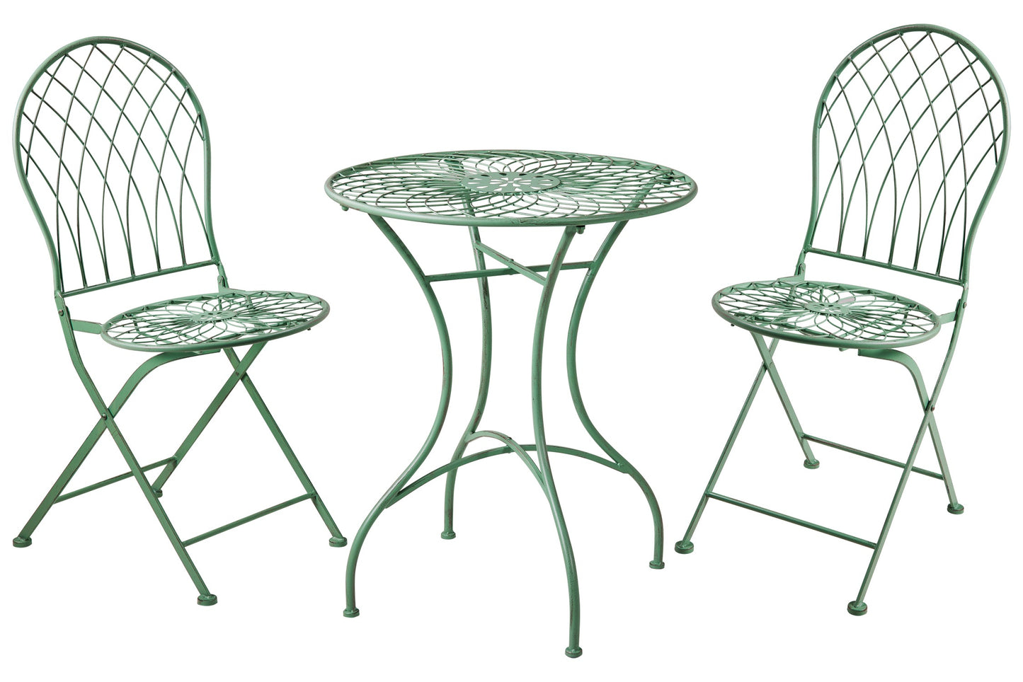 Isabelle - Set 1/3 Tavolo Con Due Sedie Verde