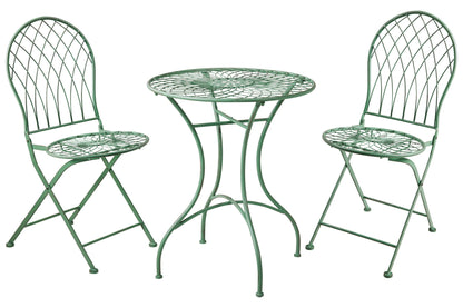 Isabelle - Set 1/3 Tavolo Con Due Sedie Verde