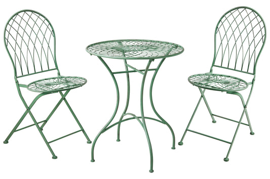 Isabelle - Set 1/3 Tavolo Con Due Sedie Verde