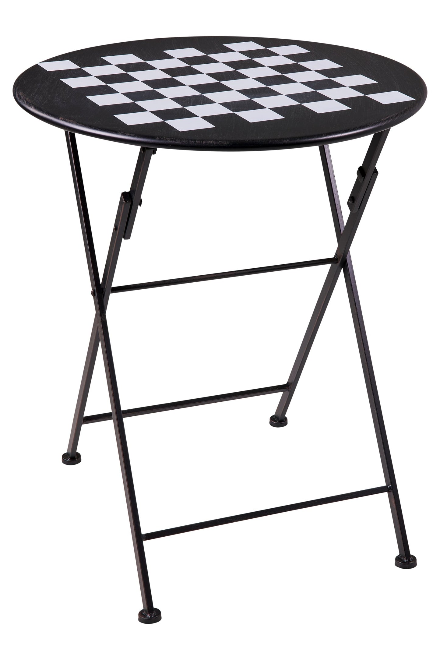 Gioco - Set 1/3 Tavolino Nero Con Due Sedie Disegno Scacchiera