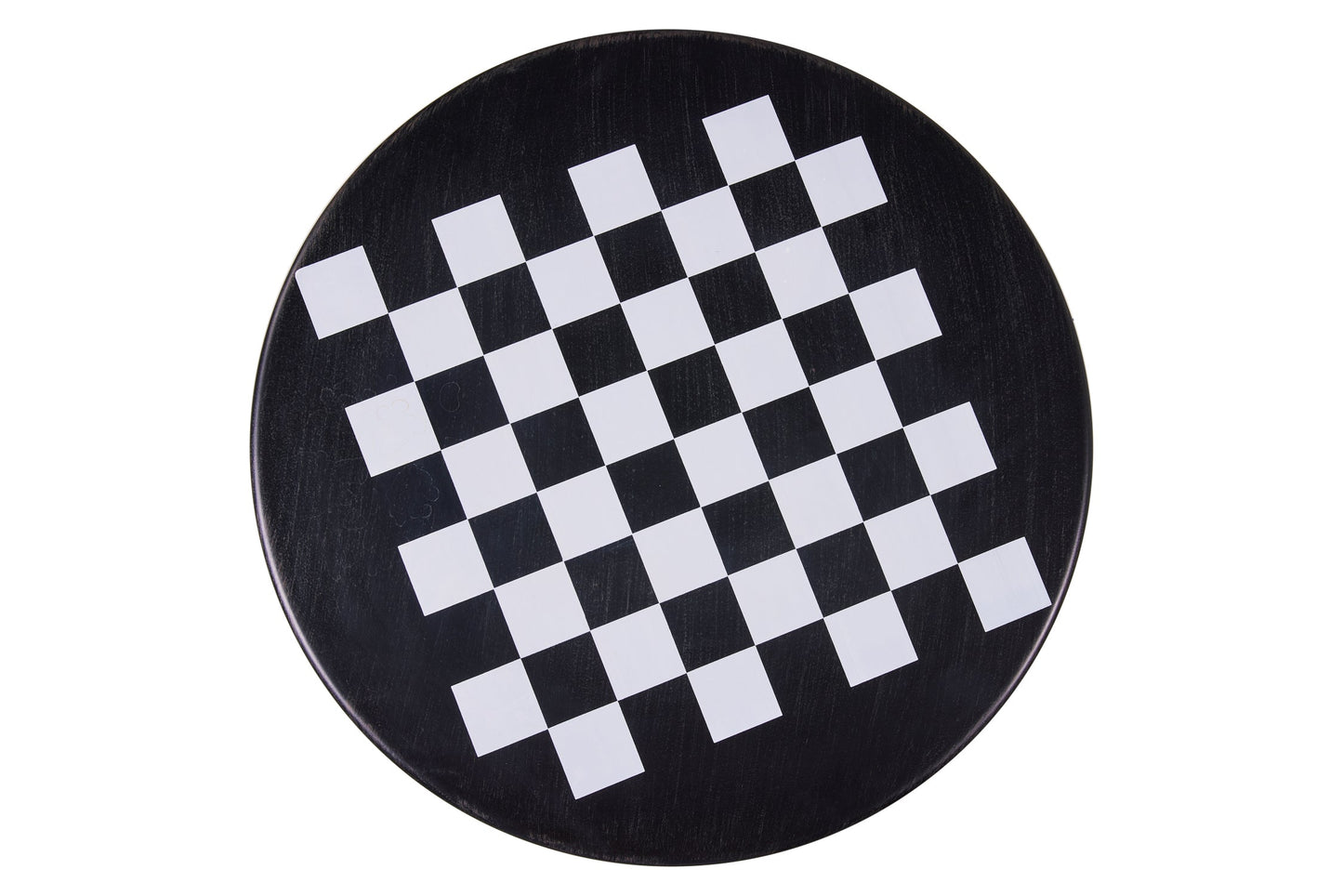 Gioco - Set 1/3 Tavolino Nero Con Due Sedie Disegno Scacchiera