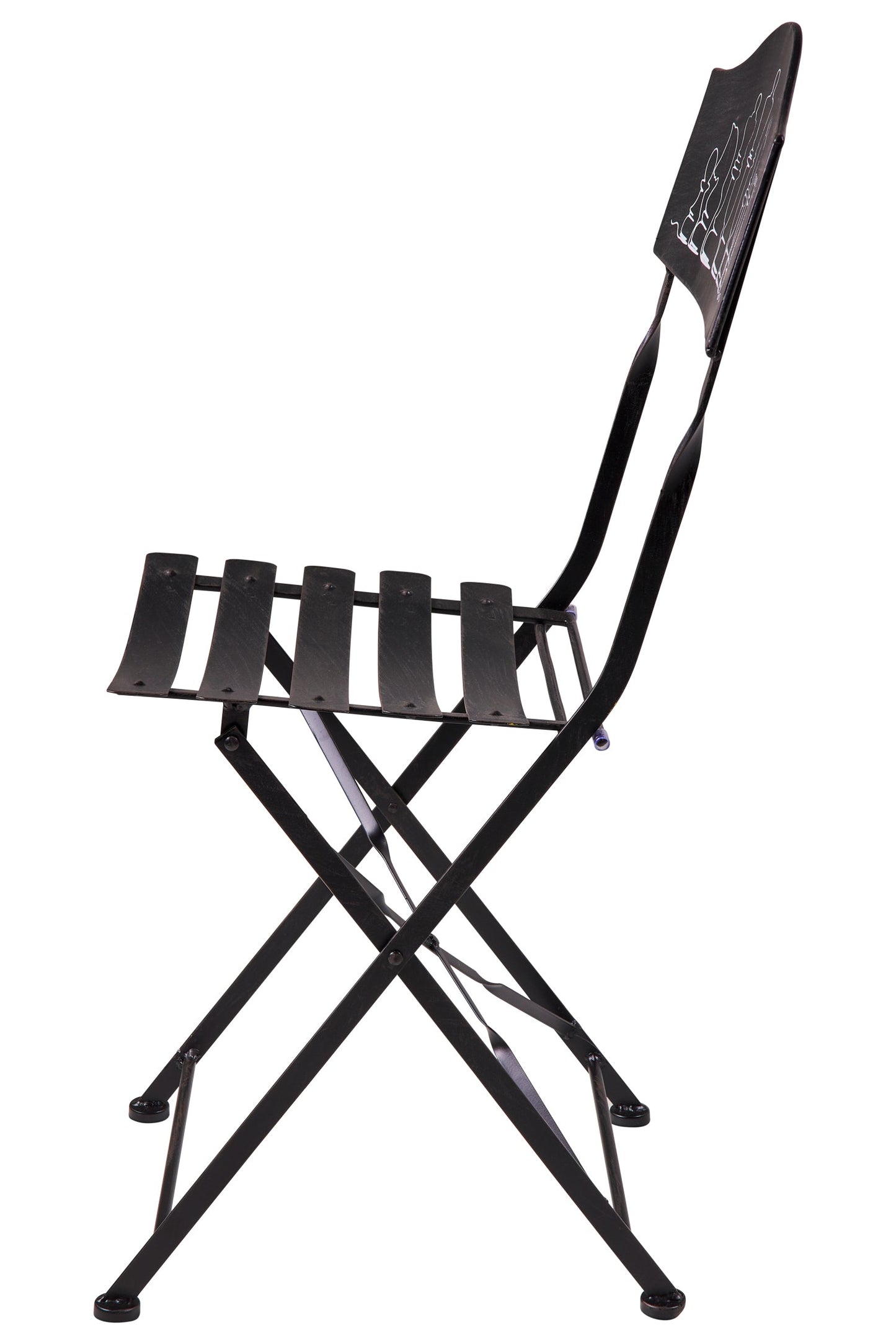 Gioco - Set 1/3 Tavolino Nero Con Due Sedie Disegno Scacchiera