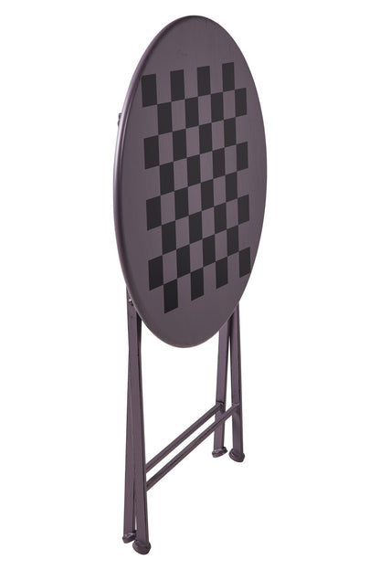 Gioco - Set 1/3 Tavolino Grigio Con Due Sedie Diesgno Scacchiera