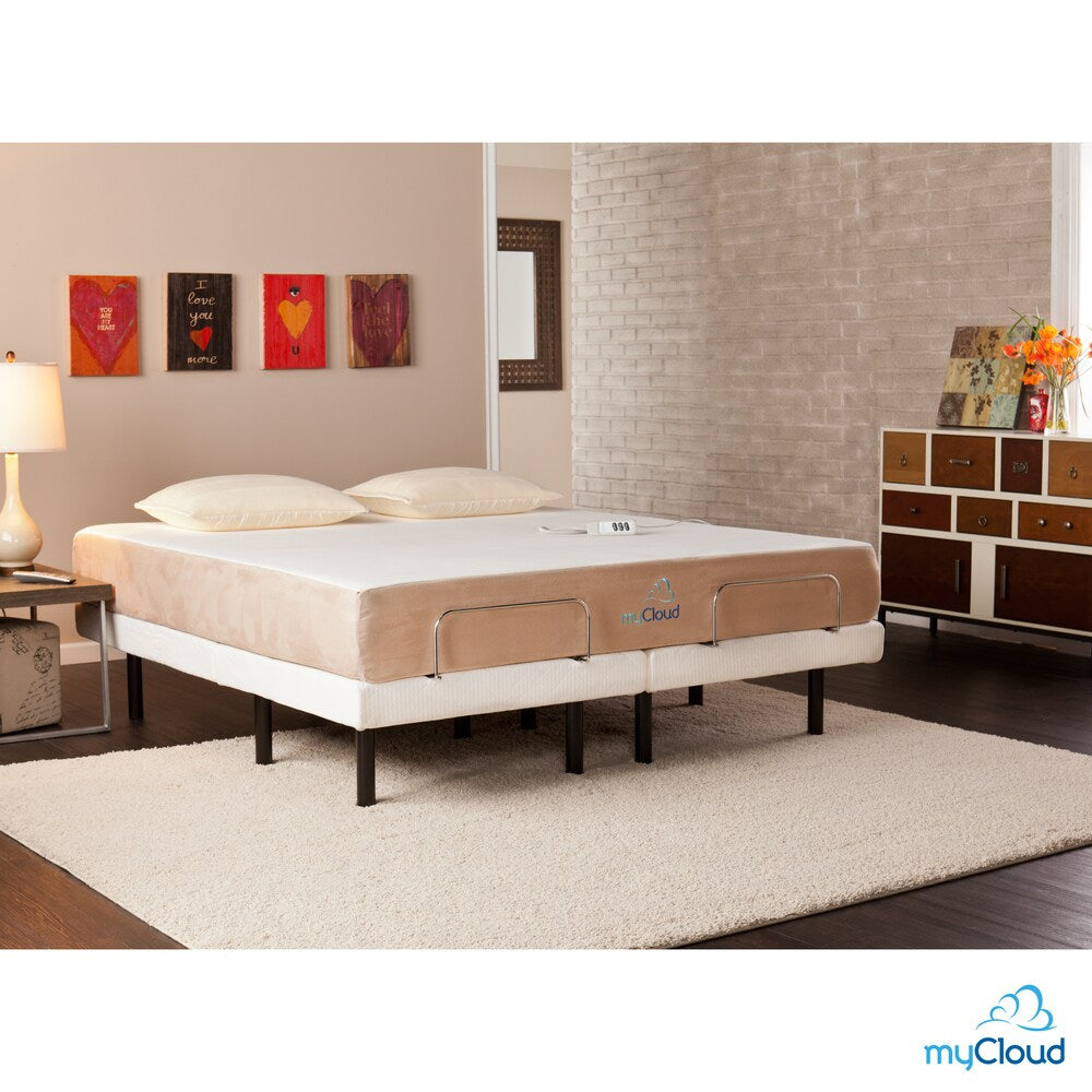 Letto regolabile myCloud King-size con materasso in memory foam infuso di gel da 10 pollici