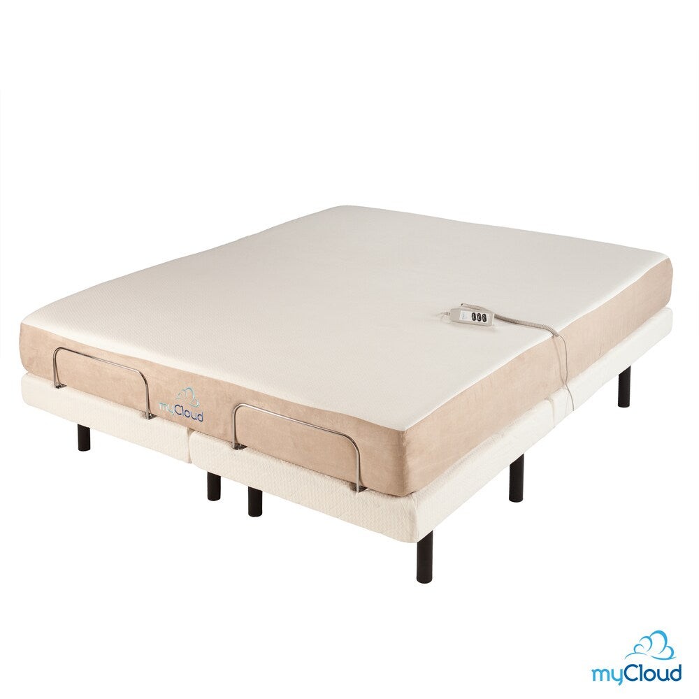 Letto regolabile myCloud King-size con materasso in memory foam infuso di gel da 10 pollici