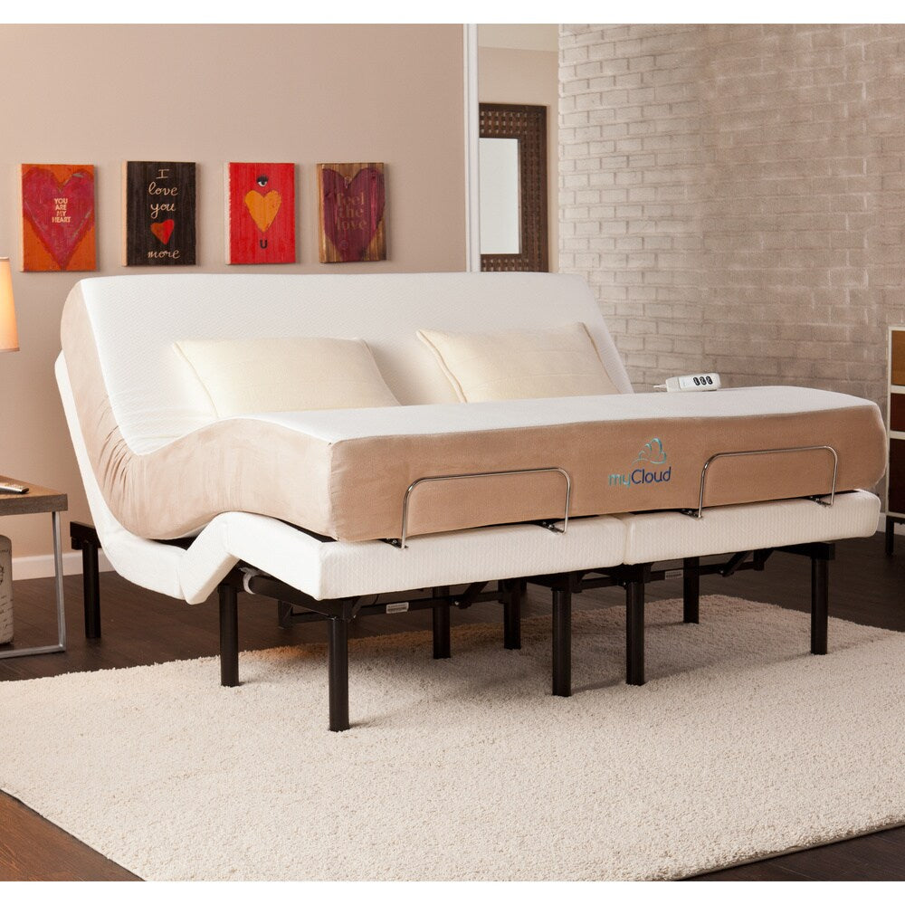 Letto regolabile myCloud King-size con materasso in memory foam infuso di gel da 10 pollici