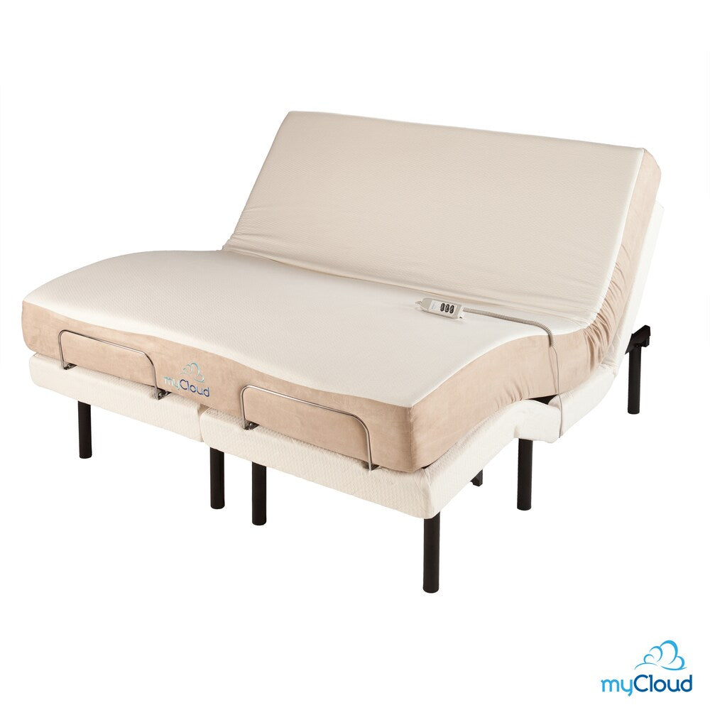 Letto regolabile myCloud King-size con materasso in memory foam infuso di gel da 10 pollici