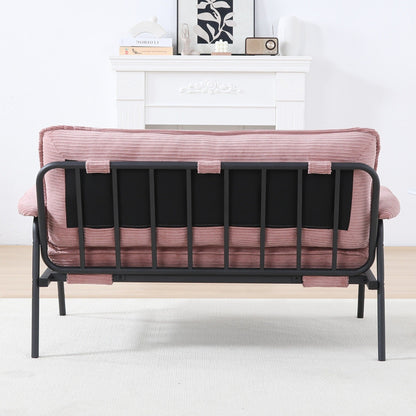 Divano compatto da 53 pollici a 2 posti con struttura in metallo, design moderno, ideale per piccoli spazi