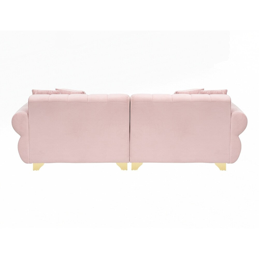 Cuscini per divano avvolti in molle con eleganti piedini in metallo e 4 cuscini decorativi