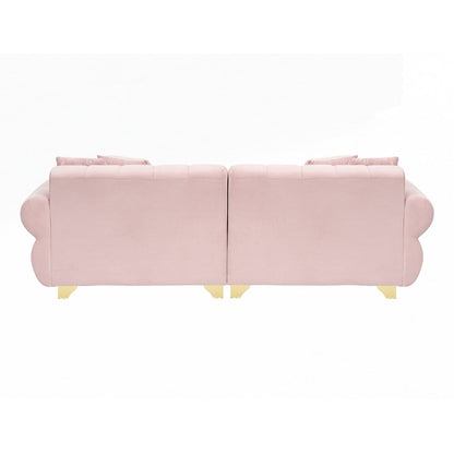 Cuscini per divano avvolti in molle con eleganti piedini in metallo e 4 cuscini decorativi