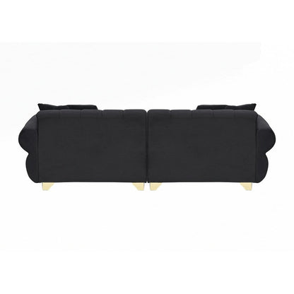 Cuscini per divano avvolti in molle con eleganti piedini in metallo e 4 cuscini decorativi