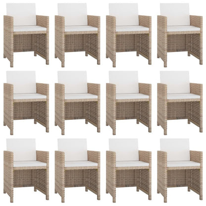 vidaXL Set di mobili da giardino con tavolo e sedie da esterno, set da pranzo in polyrattan