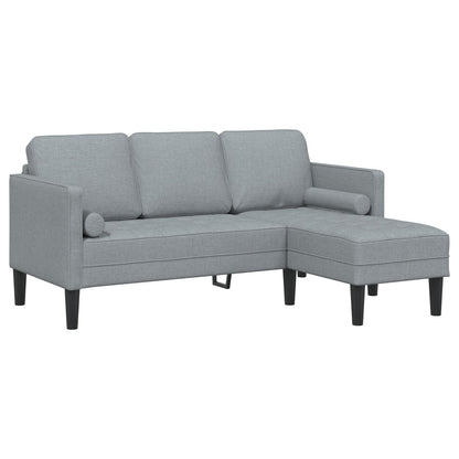 vidaXL Set Divano 2/3 Pezzi con Cuscini Tessuto Nero/Grigio Scuro/Grigio Chiaro - 68,1 x 51,6 x 26,4
