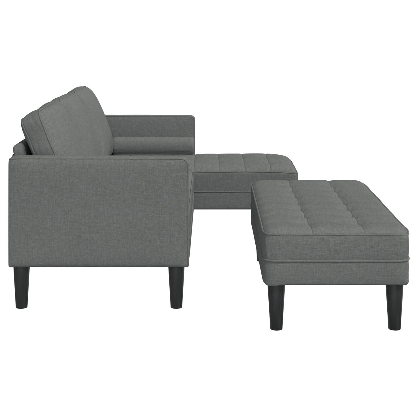 vidaXL Set Divano 2/3 Pezzi con Cuscini Tessuto Nero/Grigio Scuro/Grigio Chiaro - 68,1 x 51,6 x 26,4