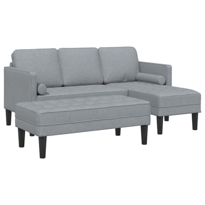 vidaXL Set Divano 2/3 Pezzi con Cuscini Tessuto Nero/Grigio Scuro/Grigio Chiaro - 68,1 x 51,6 x 26,4