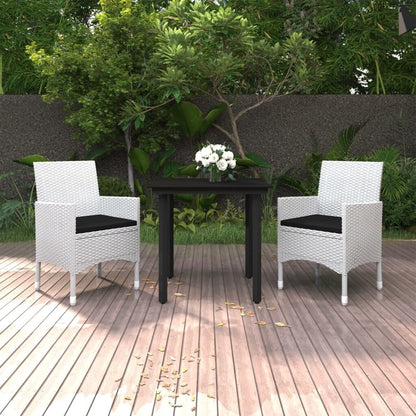 vidaXL Set da pranzo per patio con tavolo e sedie da esterno in polyrattan e vetro