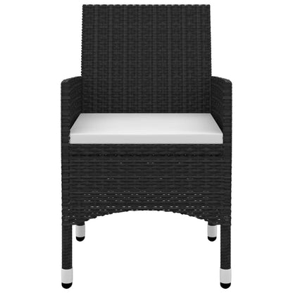 vidaXL Set da pranzo per patio con tavolo e sedie da esterno in polyrattan e vetro