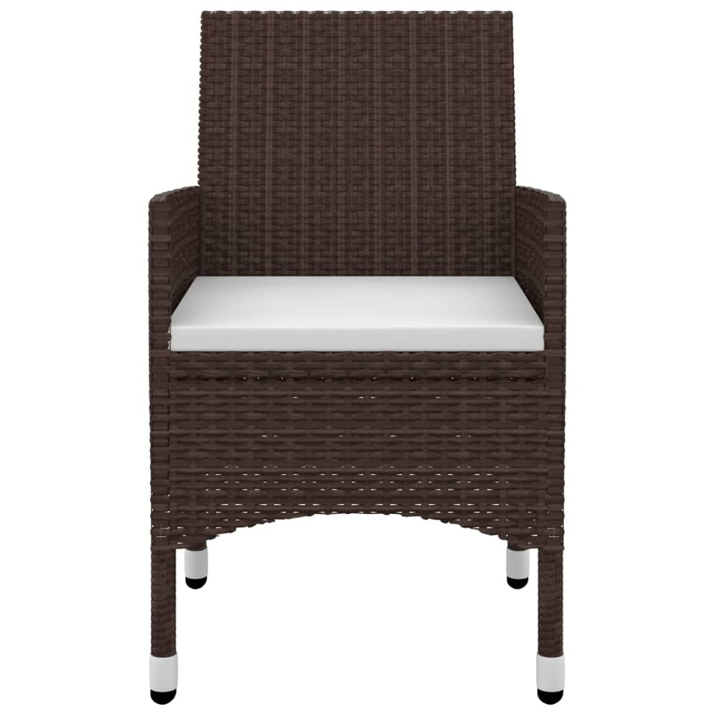 vidaXL Set da pranzo per patio con tavolo e sedie da esterno in polyrattan e vetro