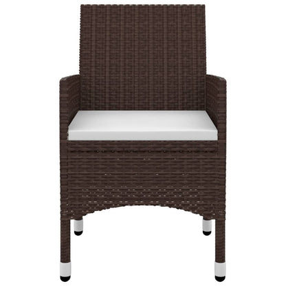 vidaXL Set da pranzo per patio con tavolo e sedie da esterno in polyrattan e vetro