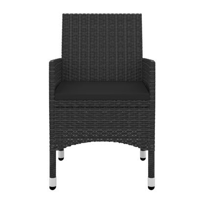 vidaXL Set da pranzo per patio con tavolo e sedie da esterno in polyrattan e vetro