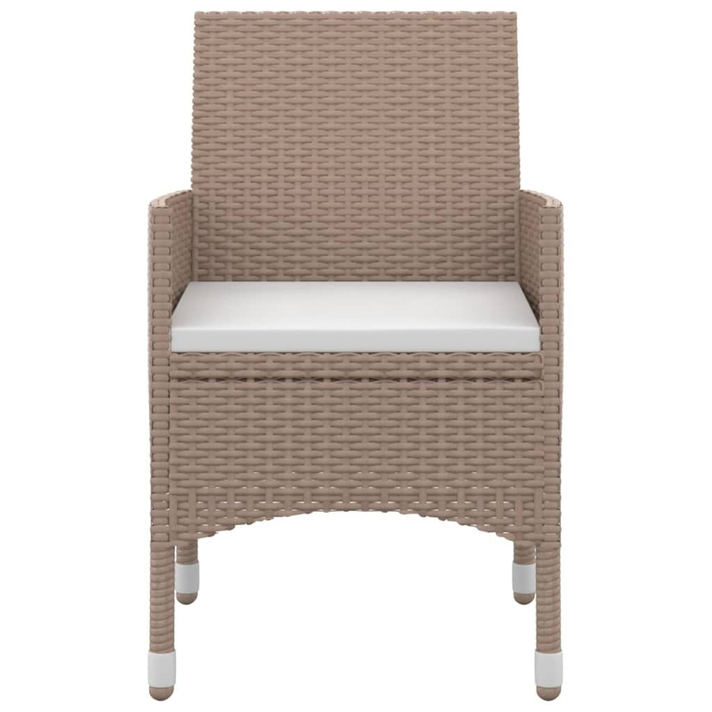 vidaXL Set da pranzo per patio con tavolo e sedie da esterno in polyrattan e vetro