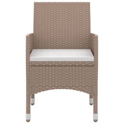 vidaXL Set da pranzo per patio con tavolo e sedie da esterno in polyrattan e vetro