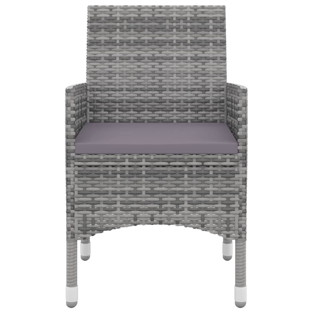 vidaXL Set da pranzo per patio con tavolo e sedie da esterno in polyrattan e vetro