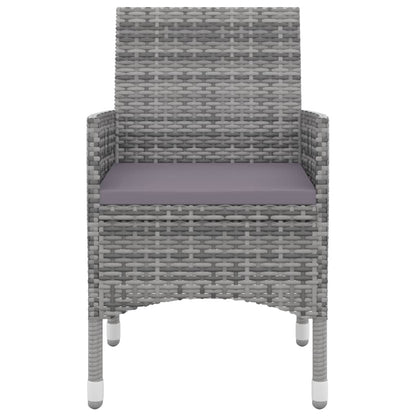 vidaXL Set da pranzo per patio con tavolo e sedie da esterno in polyrattan e vetro