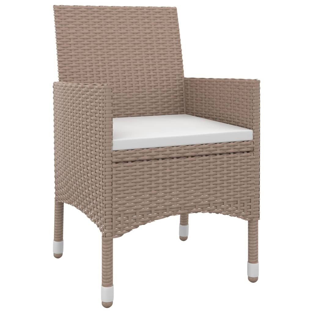 vidaXL Set da pranzo per patio con tavolo e sedie da esterno in polyrattan e vetro