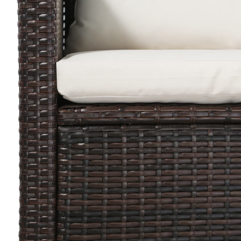 vidaXL Set da giardino con divano componibile e tavolo in rattan - 47,2 x 27,6 x 26
