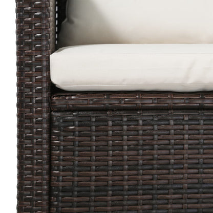 vidaXL Set da giardino con divano componibile e tavolo in rattan - 47,2 x 27,6 x 26